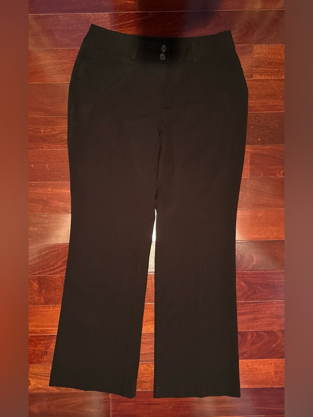 Alfani Black Pants Slacks Faux Front & Back Pockets Button Closure Size 8 NWOT